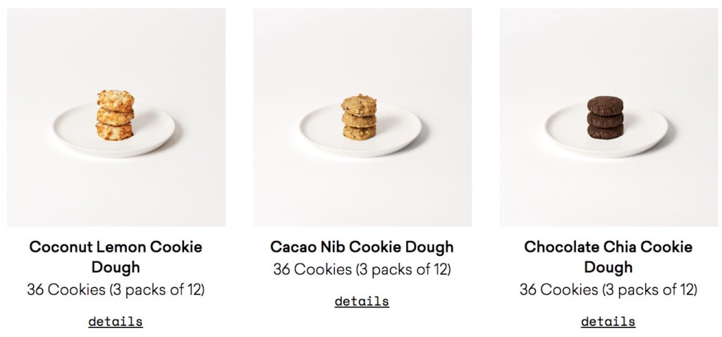 Daily Harvest Cookie options
