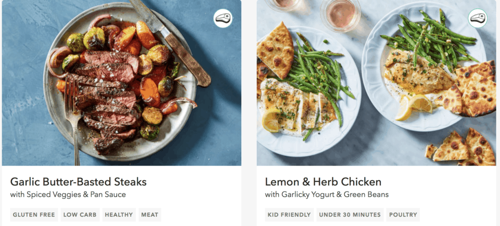 martha and marley spoon meal options